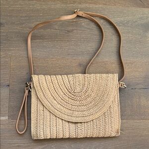 SHEIN Tan Woven Clutch with Strap